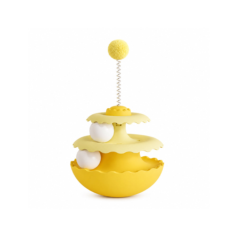 Interactive Wobble Plush Ball – Self-Play Cat Toy