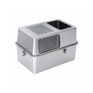 Extra Large Stainless Steel Cat Litter Box Fully Enclosed Side Entry Design
