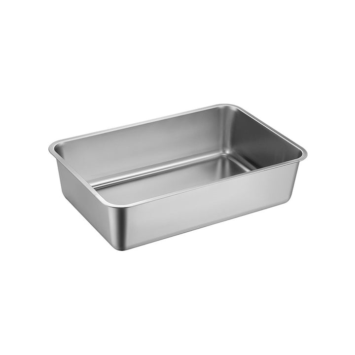 Extra Deep Stainless Steel Cat Litter Box Heavy Duty Flat Base Design