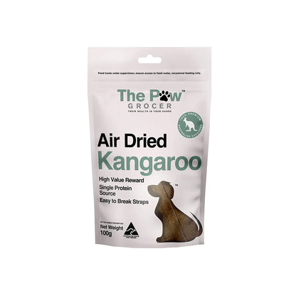 THE PAW GROCER Air Dried Kangaroo Straps Dog Treats 100g