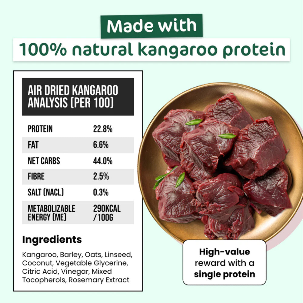THE PAW GROCER Air Dried Kangaroo Straps Dog Treats 100g