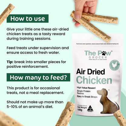 THE PAW GROCER Air Dried Chicken Straps Dog Treats 100g