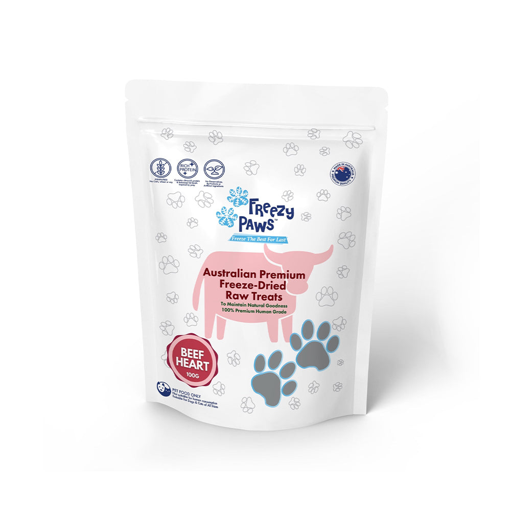 FREEZY PAWS Beef Heart Freeze Dried Pet Treats 100g