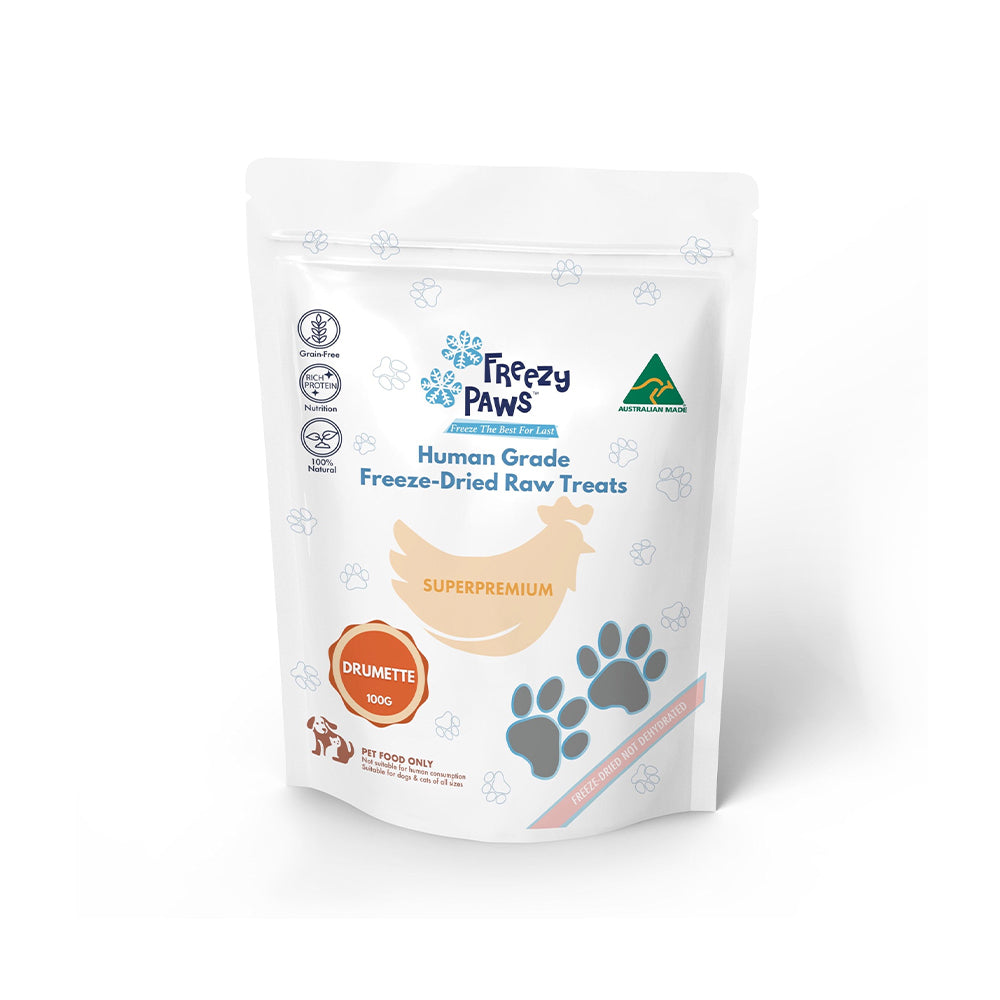 FREEZY PAWS Chicken Drumstick Freeze Dried Pet Treats 100g