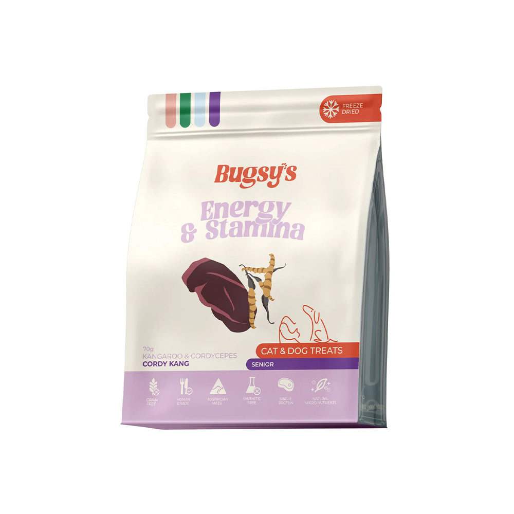 BUGSY'S Freeze Dried Kangaroo & Cordyceps Pet Treats 70g