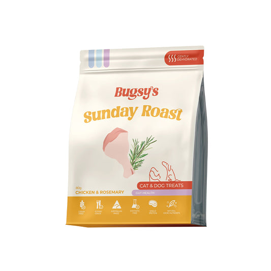 BUGSY'S Air Dried Chicken & Rosemary Pet Treats 80g