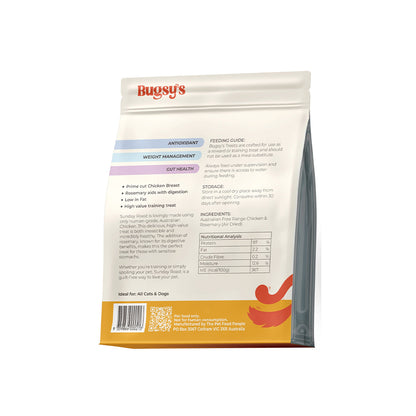 BUGSY'S Air Dried Chicken & Rosemary Pet Treats 80g