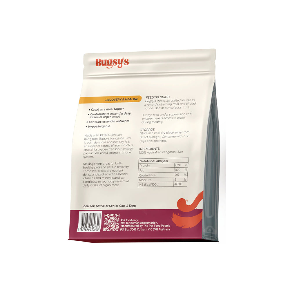 BUGSY'S 100% Australian Kangaroo Liver Pet Treats 70g