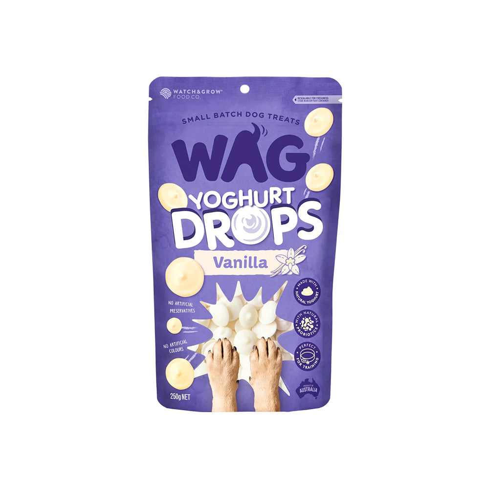 WAG Vanilla Yoghurt Drops Dog Pouch Treats 250g