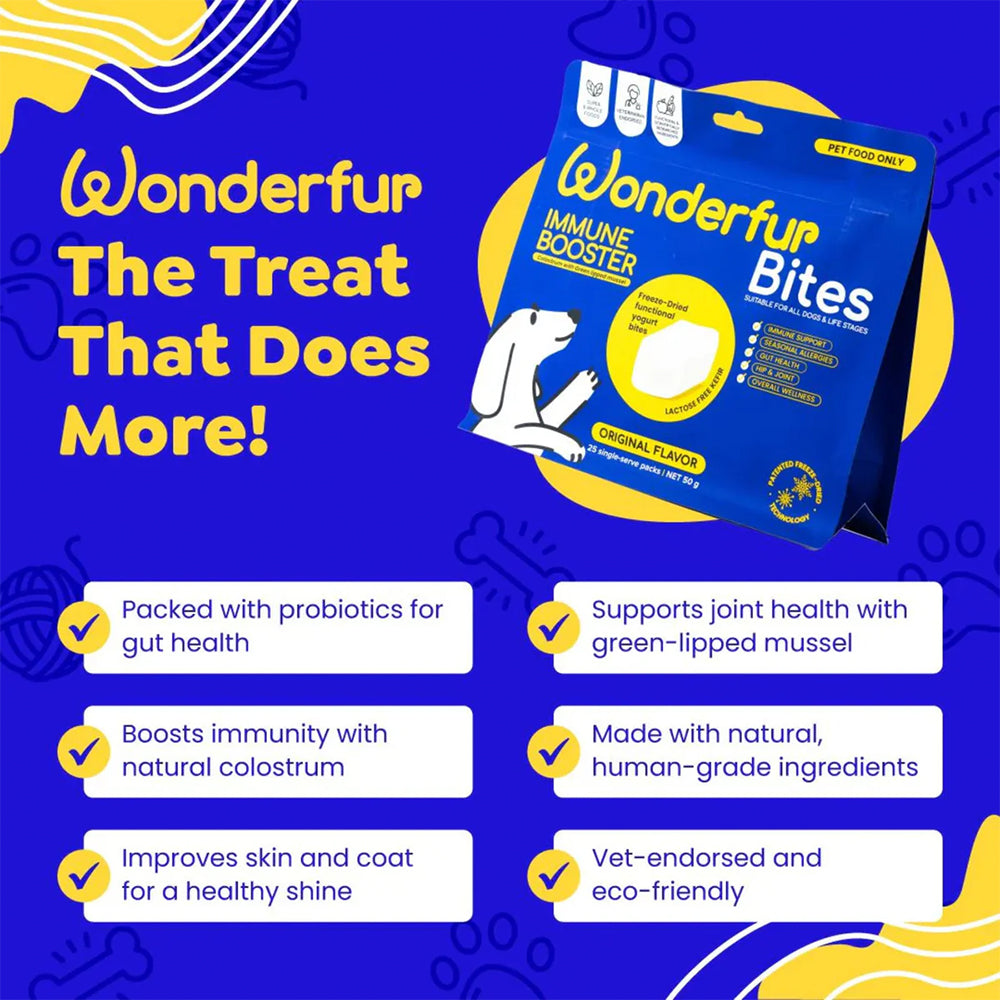 WONDERFUR Bites Immune Booster Yogurt Freeze Dried Dog Treats 50g