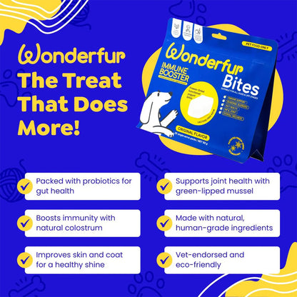 WONDERFUR Bites Immune Booster Yogurt Freeze Dried Dog Treats 50g