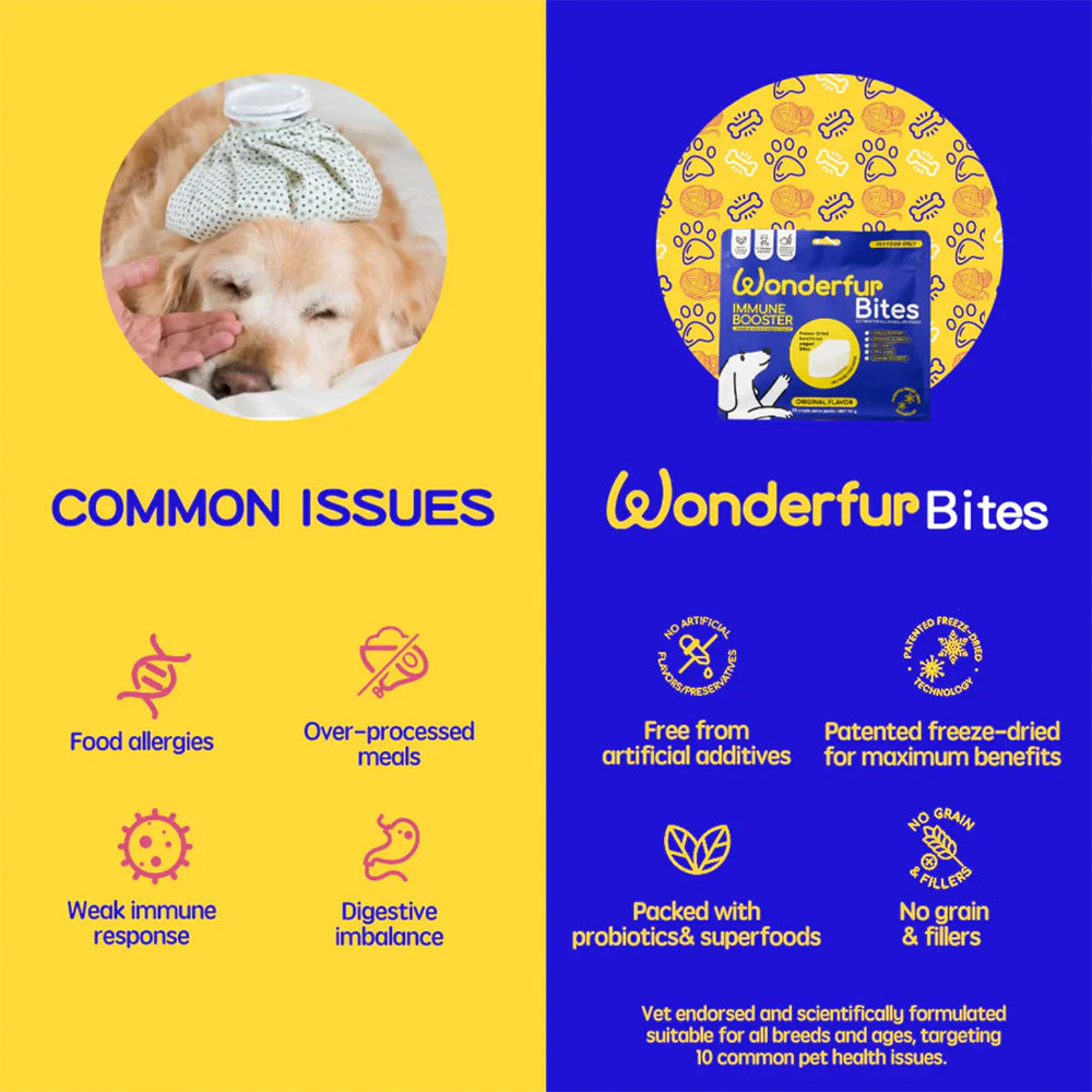 WONDERFUR Bites Immune Booster Yogurt Freeze Dried Dog Treats 50g