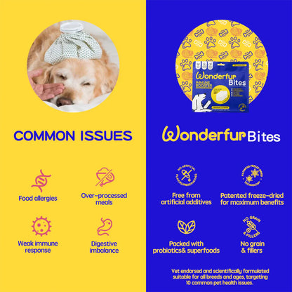 WONDERFUR Bites Immune Booster Yogurt Freeze Dried Dog Treats 50g