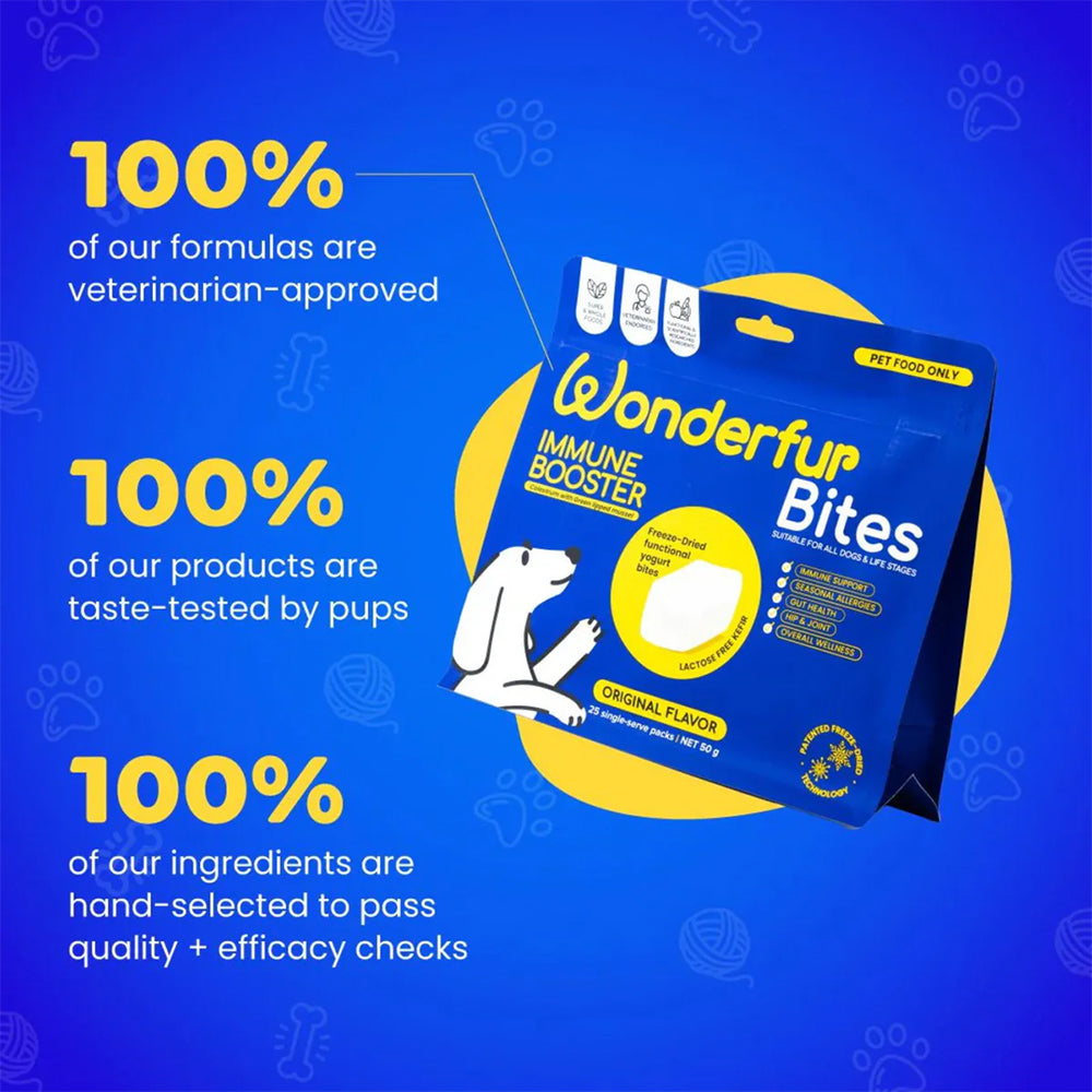 WONDERFUR Bites Immune Booster Yogurt Freeze Dried Dog Treats 50g