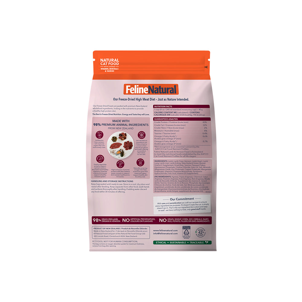 FELINE NATURAL Lamb & Venison Freeze Dried Cat Food