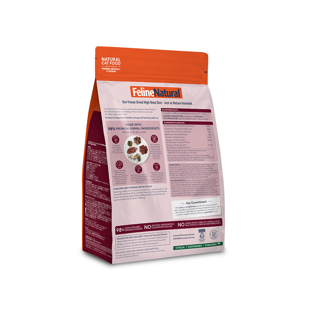FELINE NATURAL Lamb & Venison Freeze Dried Cat Food