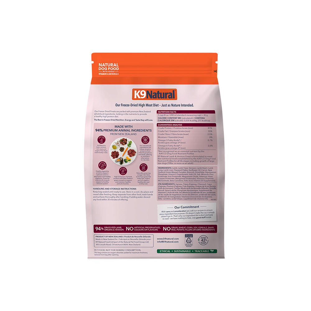 K9 NATURAL Lamb & Venison Freeze Dried Dog Food