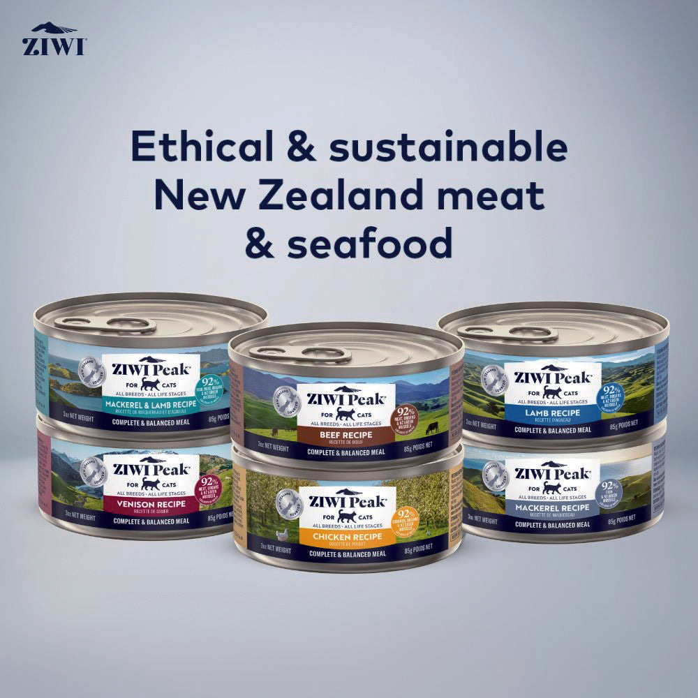ZIWI PEAK Beef, Chicken, Lamb, Mackerel & Lamb, Mackerel,Venison Wet Cat Food 85gx6 Variety Pack