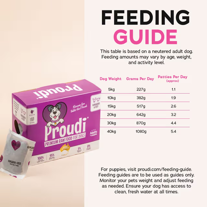 PROUDI Premium Frozen Kangaroo & Beef Raw Dog Food 2.4Kg