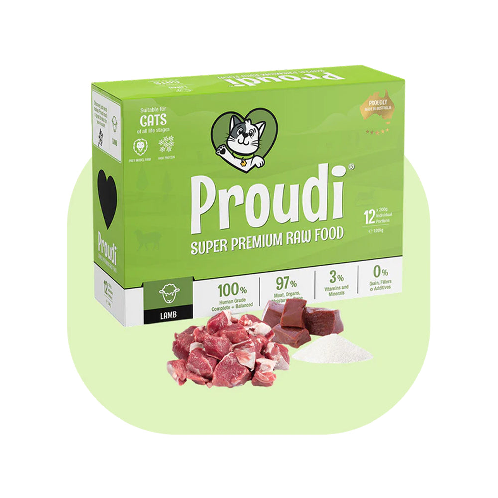 PROUDI Premium Frozen Lamb Raw Cat Food 1.08kg