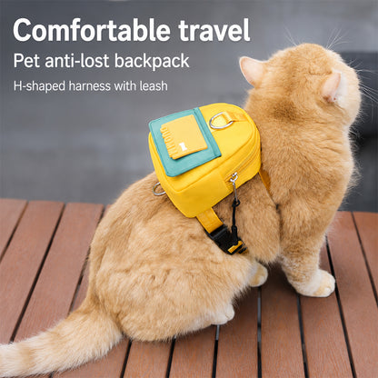 Pet Backpack Carrier with Harness & Leash Set | Escape Proof | Cats & Dogs