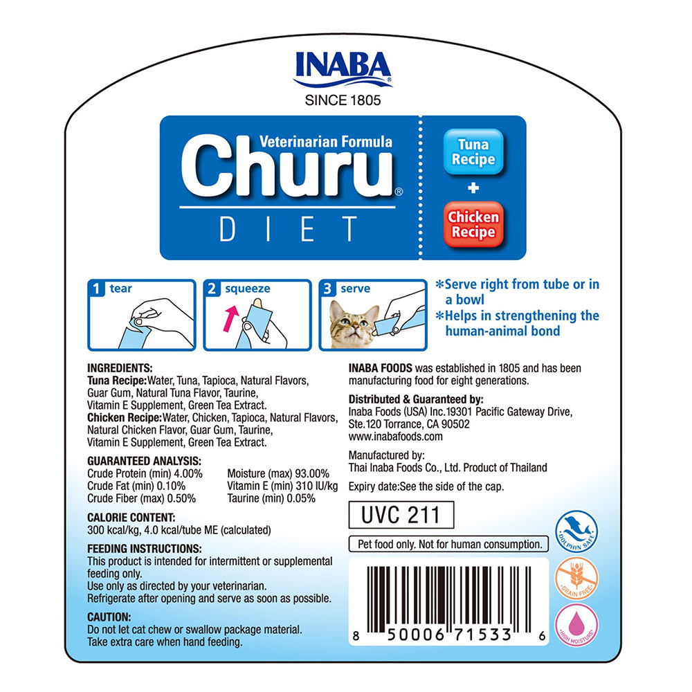 INABA Churu Diet Tuna Recipe & Chicken Recipe 700 g (14g x 50) UVC-211