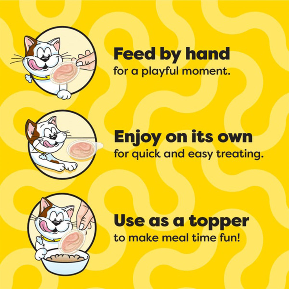 TEMPTATIONS Creamy Spoons Savory Salmon & Tempting Tuna Cat Treats 10g x 4