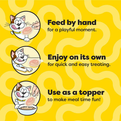 TEMPTATIONS Creamy Spoons Savory Salmon & Tempting Tuna Cat Treats 10g x 4