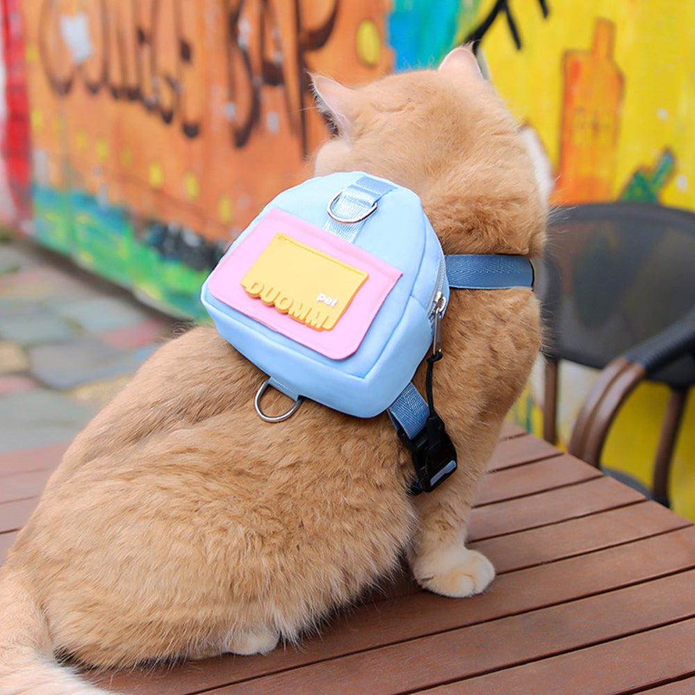 Pet Backpack Carrier with Harness & Leash Set | Escape Proof | Cats & Dogs