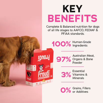 PROUDI Premium Frozen Red Combo Raw Dog Food 2.4Kg