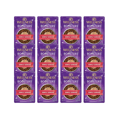 WELLNESS Core Simply Shreds Shredded Boneless Chicken, Wild Salmon & Pumpkin Wet Dog Food 79g x 12