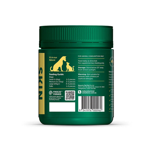 NATURAL ANIMAL SOLUTIONS Freeze Formed Skin Health Bites For Dogs & Cats – Front white-background product packshot