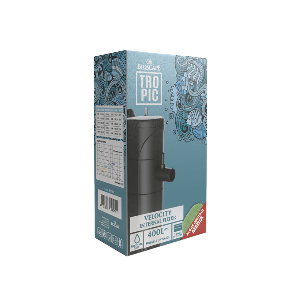 BIOSCAPE Velocity 400 Internal Aquarium Filter 400LPH — product image 1