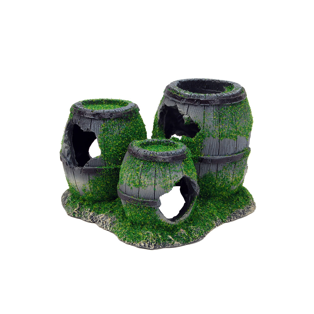 BIOSCAPE Moss 3 Barrels Aquarium Ornament 16 x 10cm — product image 1