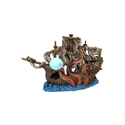 BIOSCAPE Octopus Shipwreck Aquarium Ornament 34 x 10 x 22cm — product image 1