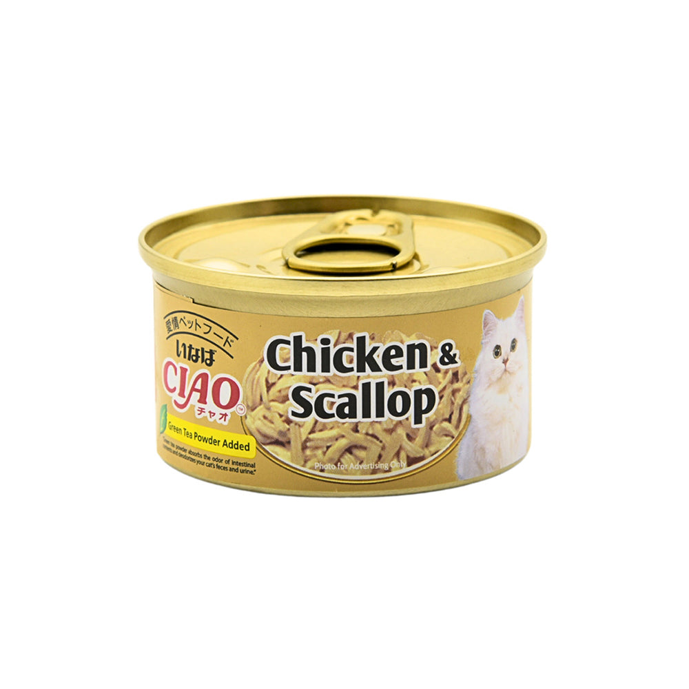 CIAO Chicken Fillet & Scallop Wet Cat Treats 75g (canned)