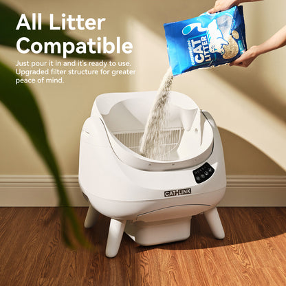 【2‑Year Warranty】CATLINK Self-Clean Smart Cat Litter Box - Scooper Open-X Grey