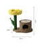CATIO Log Cat House with Yellow Camellia Cat Scratching Tree