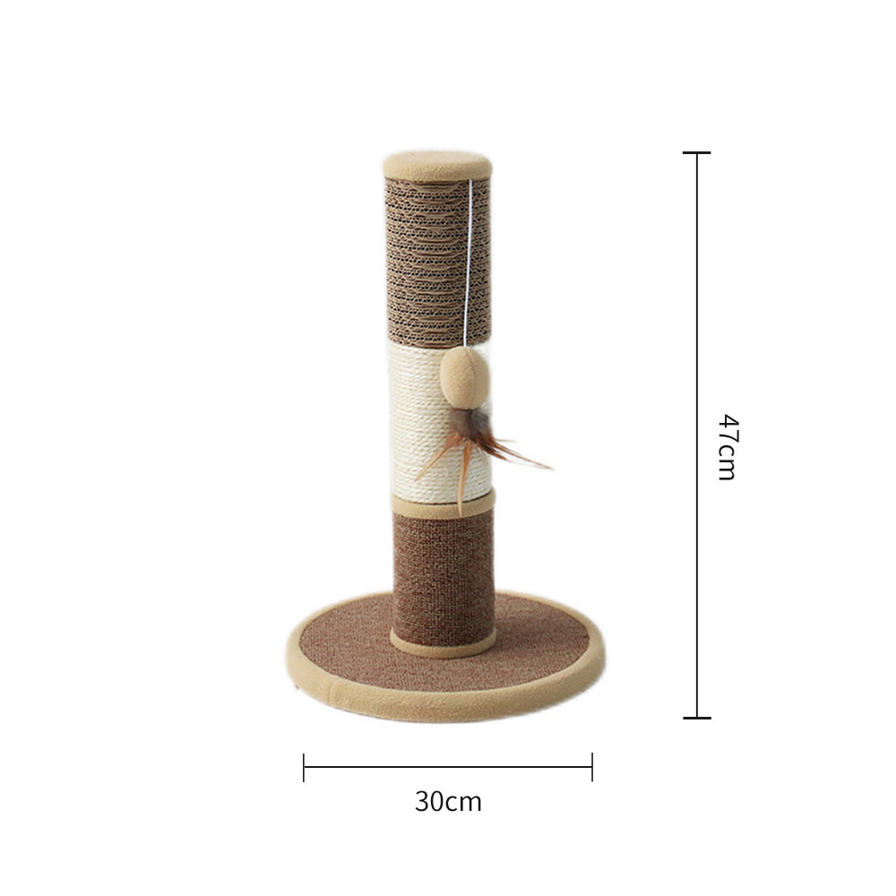 CATIO Sisal Cat Scratching Post with Hanging Cat Toy