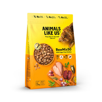 ANIMALS LIKE US Raw Mix 50 Cage Free Chicken Freeze Dried Cat Food 1.36kg