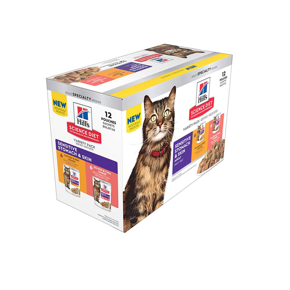 HILLS Science Diet Sensitive Skin & Stomach Variety Adult Wet Cat Food