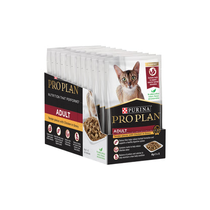 PRO PLAN Tender Pieces With Chicken In Gravy Adult Wet Cat Food 85g x 12