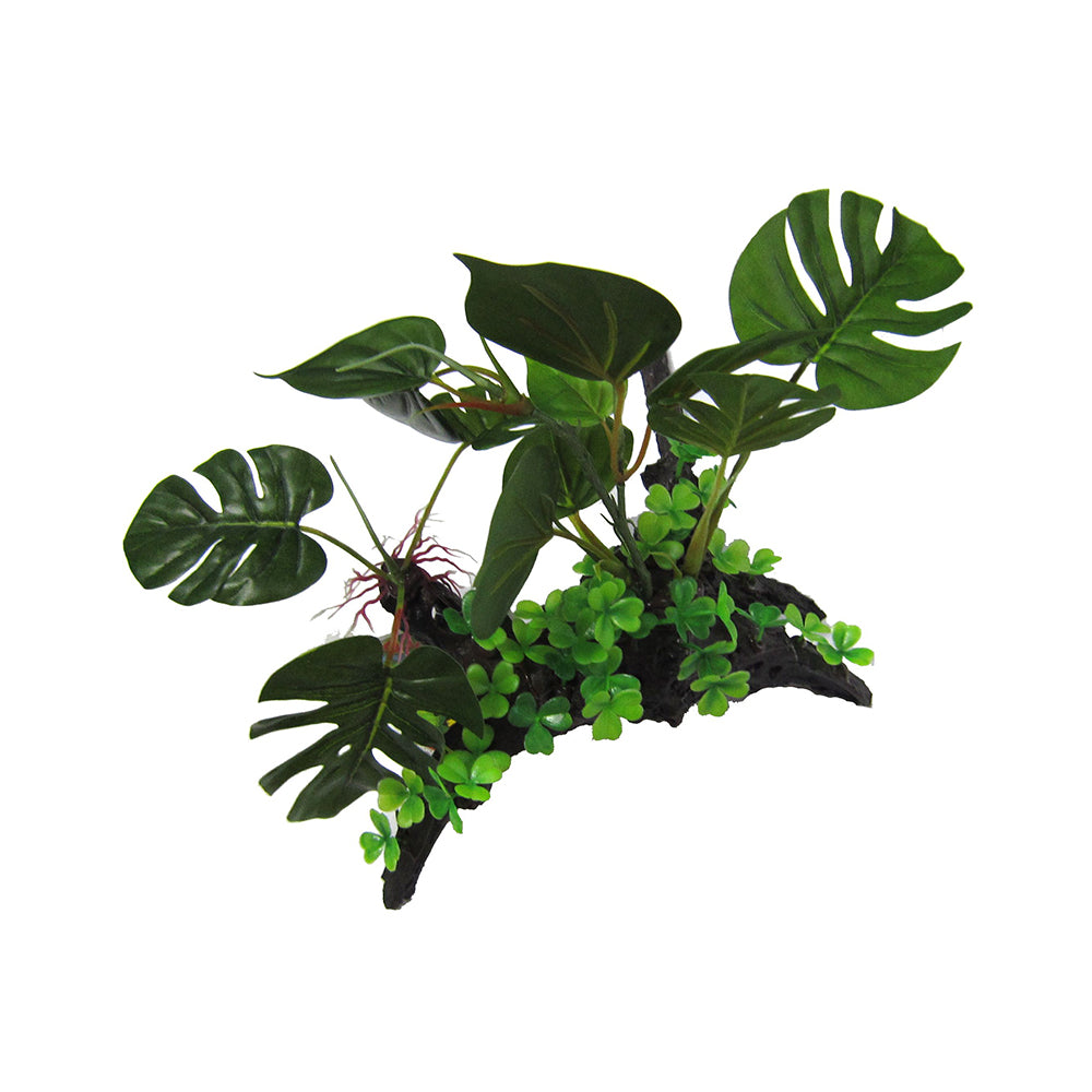 Giant Monstera on Log Artificial Aquarium Plant 25cm/15cm — product image 2