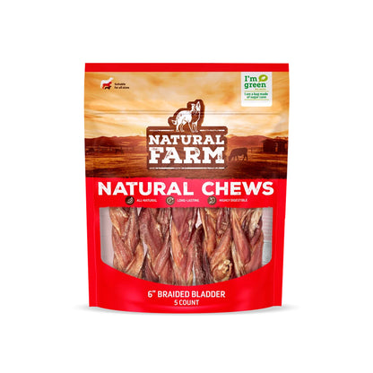 NATURAL FARM Braided Bully Sticks Triple-Braided Dental Chew Dog Treats product image