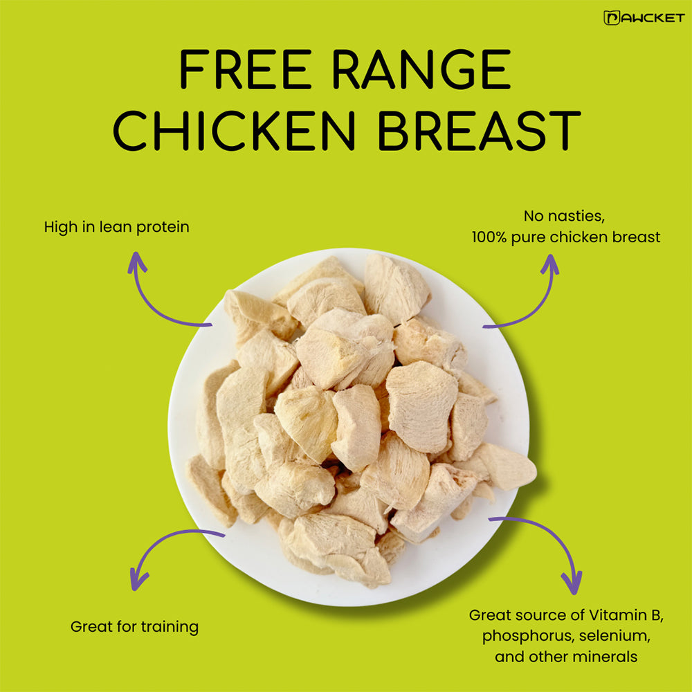 PAWCKET Freeze-Dried Raw Chicken Breast Pet Treats 80g