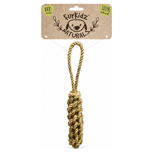 FURKIDZ Naturals Jute Log Toy 30cm (135-145 gm)