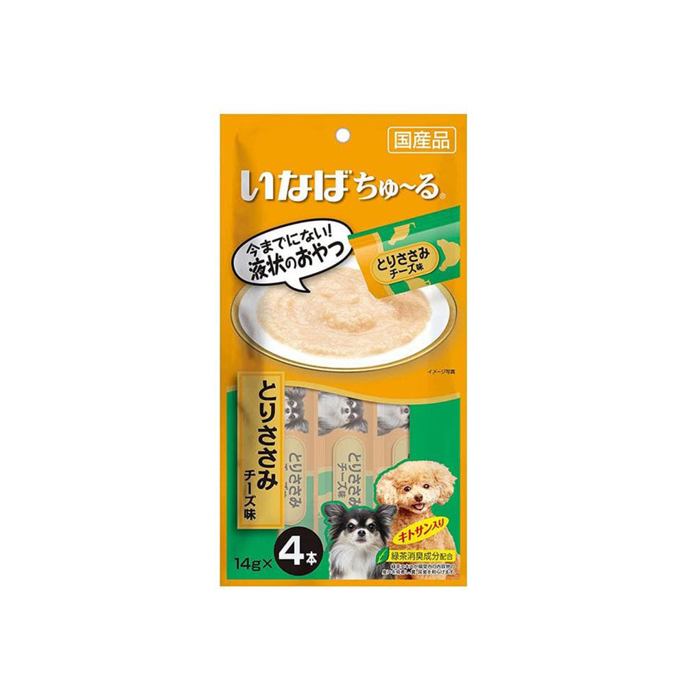 CIAO Churu Chicken Fillet Cheese Flavour Dog Treats 4x14g