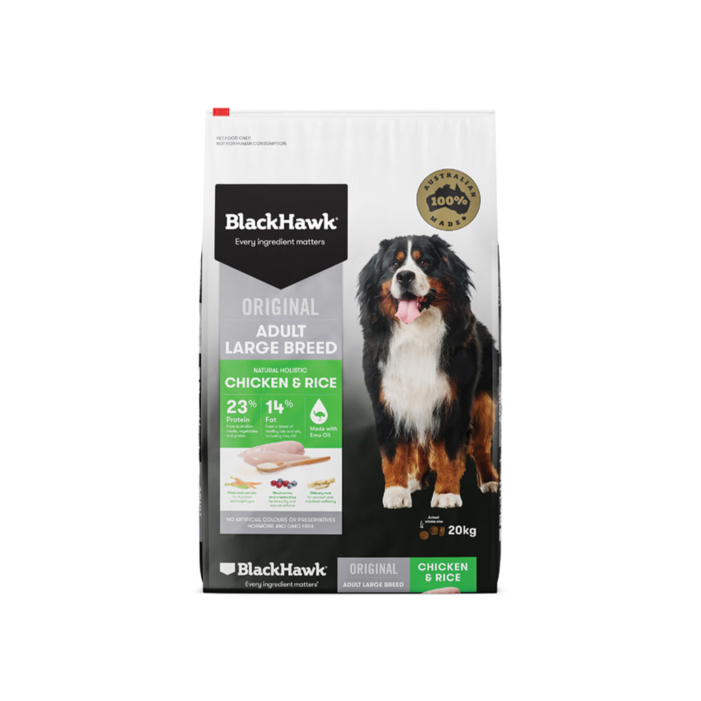 Black Hawk  Formula Chicken & Rice Original Large Breed Adult Dog Food 20kg