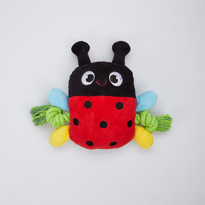 FOFOS Garden Ladybug Squeaky Plush Dog Toy