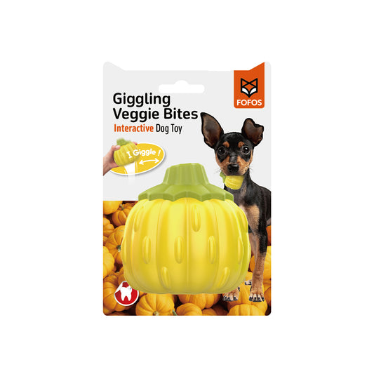 FOFOS Giggling Vegi-Bites Dog Toy - Pumpkin